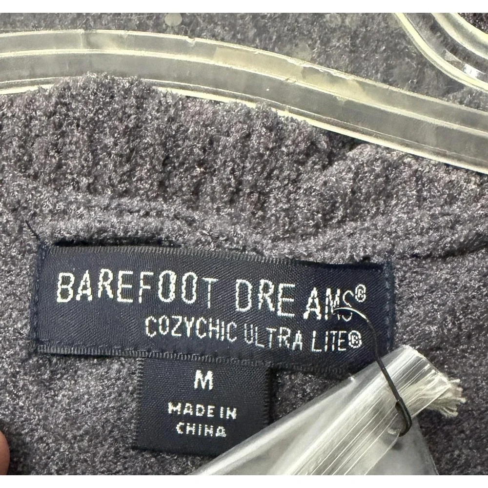 Barefoot Dreams CozyChic Ultra Lite Cardigan Sweater Womens M Gray Belted Long